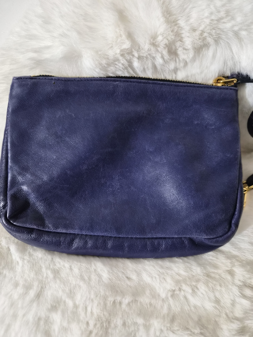 Miu Miu Navy Leather Wristlet Clutch - Picture 3 of 11
